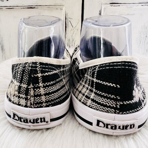 Draven Teddy Bear Black & White Plaid Slip on Loafers Comfort Shoes - Womens 9 - Picture 5 of 8